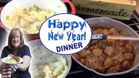 Porcupine Meatballs, Cabbage, Potatoes, Happy New Year 2022 Dinner