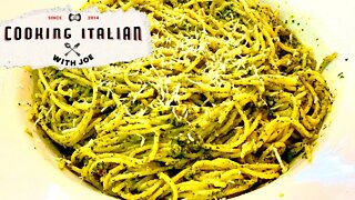 Spaghetti with Walnut Pesto from Sardinia Cooking Italian with Joe