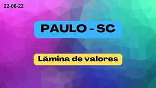 PAULO SC Lâmina de valores