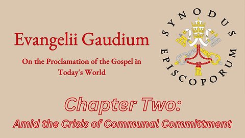 Evangelii Gaudium - Chapter 2 Amid the Crisis of Communal Commitment