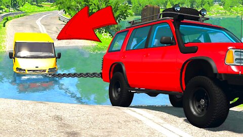 Cars vs Deep Water - BeamNG.Drive