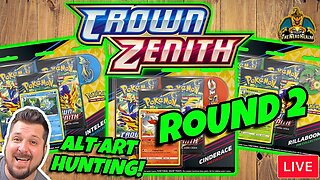 Crown Zenith 3 Pack Blisters | Round 2 | Pokemon Cards Opening LIVE! Free Codes!