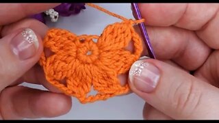 How to crochet flower circle motif simple short tutorial