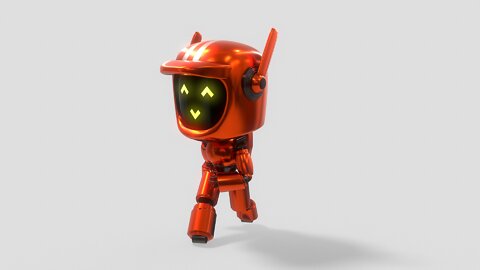 Sci-Fi Orange Robot 3D Model