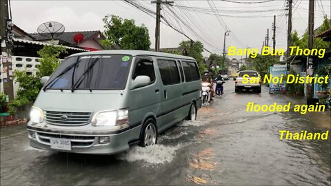 Bang Bua Thong Sai Noi District flooded again Thailand