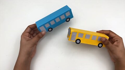 How To Make Easy Paper Toy BUS/ Nursery Craft Ideas / Paper Craft Easy / BUS
