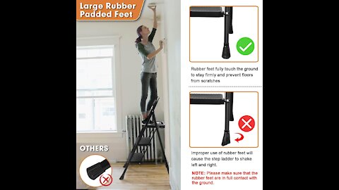 HBTower 3 Step Ladder, Folding Step Portable Stool