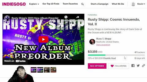 Rusty Shipp Follow up to “Dark Side of the Ocean” Help Fund New Album at Indiegogo. Be on Album