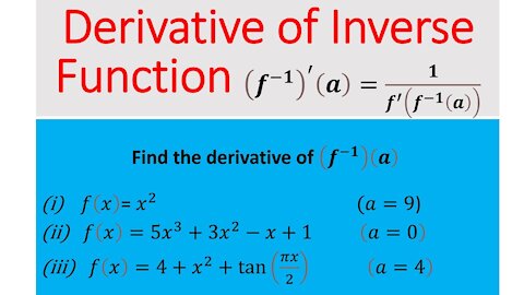 Derivative of Inverse of A Function at A Point