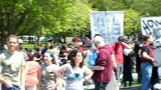 Pre March Crowd Pan Boston Mayday.AVI