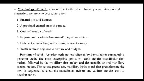 Preventive Dentistry L2 (Dental Caries Development)