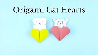 Origami Cat Heart Tutorial - DIY Easy Paper Crafts