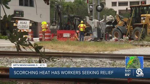 Workers endure scorching South Florida heat