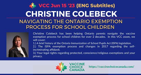 ONTARIO CHILDREN EXEMPTION PROCESS - Christine Coleback (ENG Subtitles)