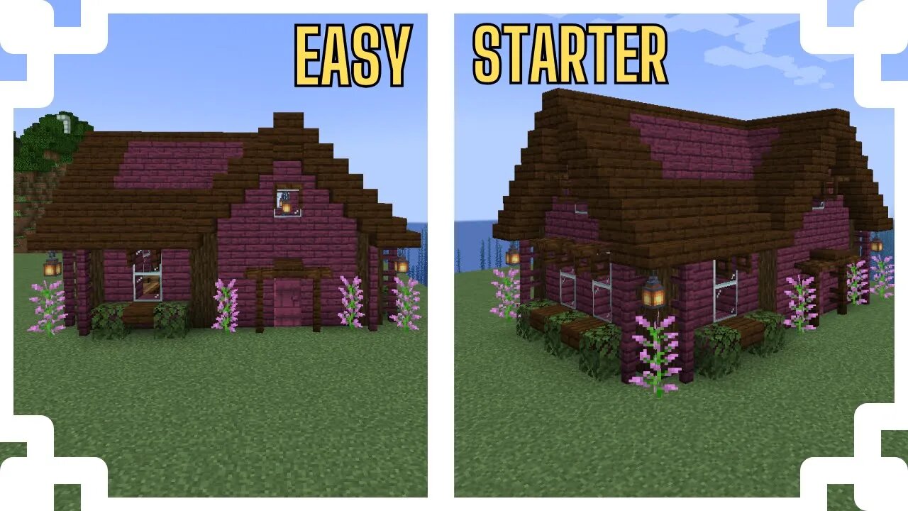 How To Build A Crimson and Dark Oak Survival Starter House | Minecraft Easy  Tutorial