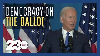 Biden condemns political violence, calls election denial "un-American"