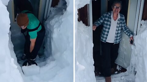 Woman's Home Completely Buried In 9 Feet Of Snow