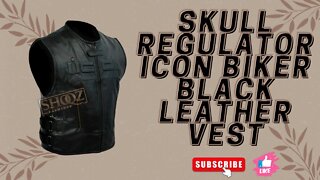 SKULL REGULATOR || ICON BIKER || BLACK LEATHER VEST