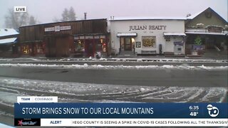 San Diego's mountain areas hit with snow