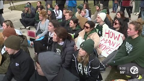 Hundreds of MSU students protest at state capital