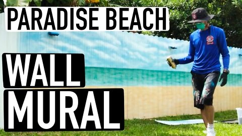 Spray Painting A Florida Keys Themed Beach Mural With Montana Cans Spray Paint - Outdoor Wall Mural