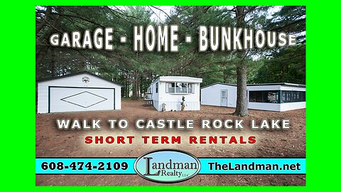 Home + Bunkhouse with Screened in Porch & Garage in Dellwood View of Castle Rock Lake Video Tour