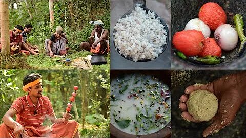 ಗಂಜಿ ಚಟ್ನಿ ಊಟದ ಔತಣ | heavenly tasting village food | Mangalore Boiled rice ganji chatni recipe