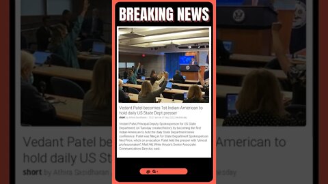 1st Indian-American to hold daily US State Dept presser: Vedant Patel #shorts #news