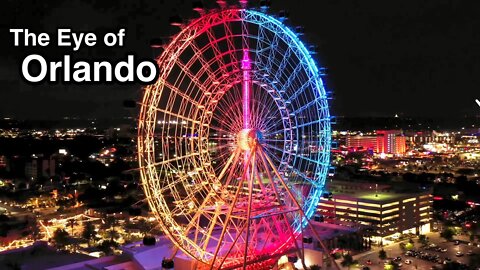 Orlando Skyline at Night 4K - The Eye of Orlando - International Dr. Orlando, FL