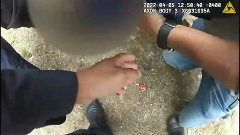 Police body camera footage shows police help a 4-year-old boy who fell from the 6th floor