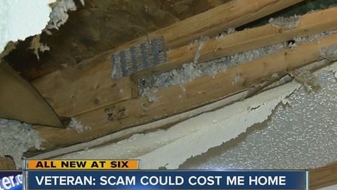 Vietnam Vet's ceiling caving in, blames contractor for poor job