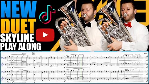 NEW EUPHONIUM DUET "Skyline" by To Kiu Fung. Sheet Music Play Along!