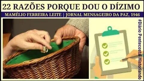 3. SOU DIZIMISTA POR CAUSA DISSO | MAMELIO FERREIRA LEITE | JORNAL MENSAGEIRO DA PAZ, JUNHO DE 1946