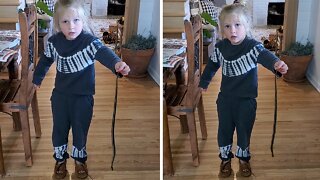 Kid brings live snake into home, immediately regrets it