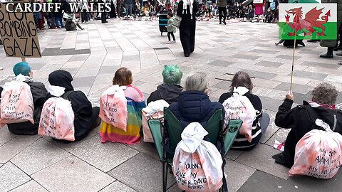 March for Palestinian Children - 3, Central Library, Cardiff Wales