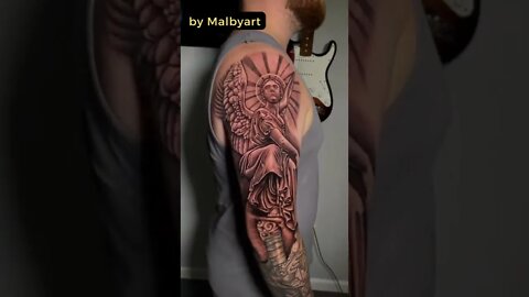 Stunning tattoo by Malbyart #shorts #tattoos #inked #youtubeshorts