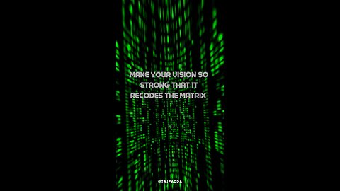 Make your vision so strong that it recodes the Matrix