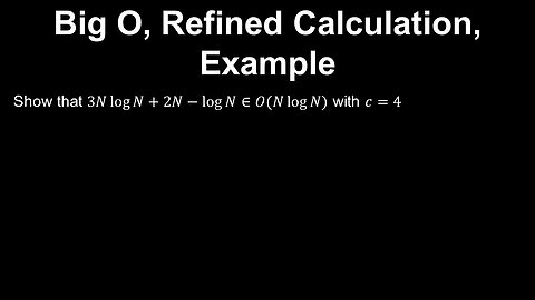 Big O, Refined Calculation, Example - Discrete Mathematics