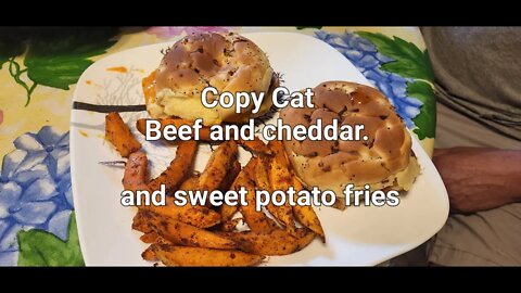 Copy Cat Arby's beef and cheddar and sweet potato fries #arbys #sweetpotatofries