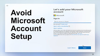 Avoid Microsoft Account Setup