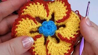 crochet 3D flower short tutorial full in my channel