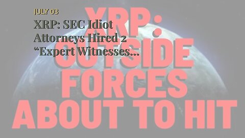 XRP: SEC Idiot Attorneys Hired 2 “Expert Witnesses” WHO DISAGREE WITH EACH OTHER