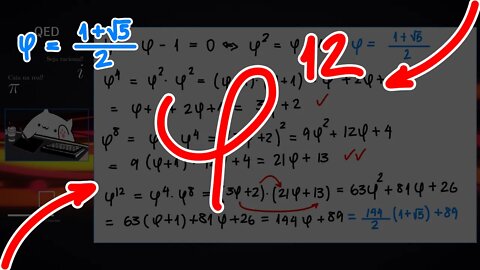 Como calcular potências do número de ouro: φ¹² = ⁉️