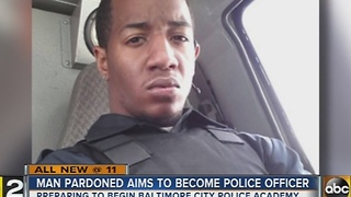 Man pardoned by NJ governer aims to be Baltimore police officer