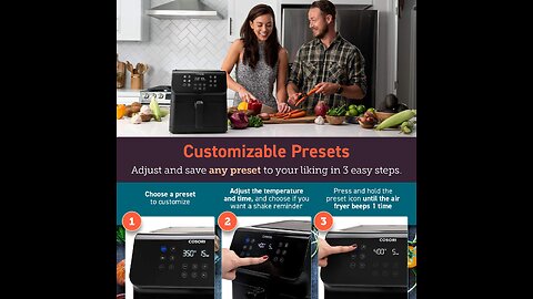 COSORI Pro II Air Fryer Oven Combo, 5.8QT Max Xl Large Cooker with 12 One-Touch Savable Custom...