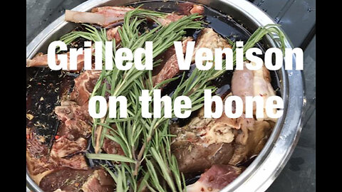 Grilled venison on the bone