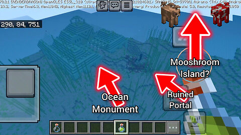 (A Dream Seed) 2 Ocean Monuments 2 ruined portals 4 geodes and a Mooshroom Island all at spawn?!! MC