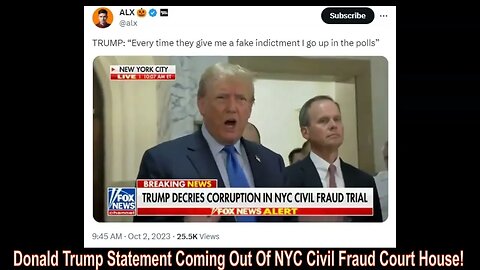 Donald Trump Statement Coming Out Of NYC Civil Fraud Court House!