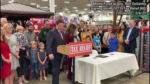 Monty Floyd at the Signing of HB7071 by Gov. Ron DeSantis (Tax Relief)