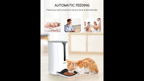 Automatic Cat Feeder, Faroro Dog Food Dispenser for Small Pets with Distribution Alarms, Portio...